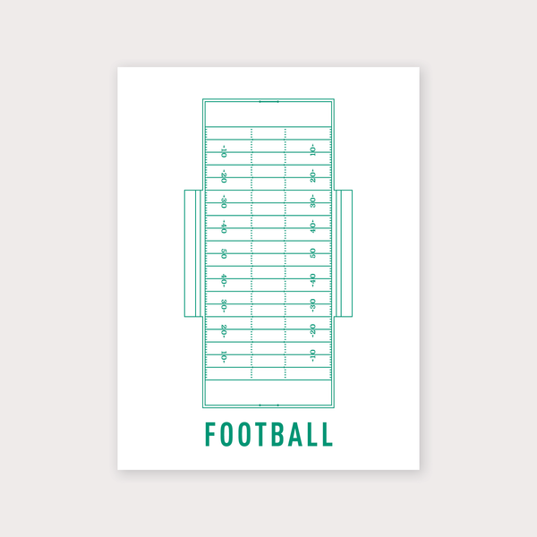 Football field and ball line art (American)