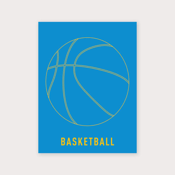 Basketball court and ball line art