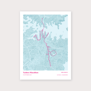 SydneyMarathon2024-Run map art print