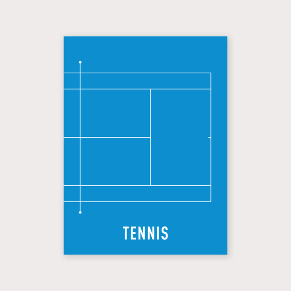 Tennis court and ball line art